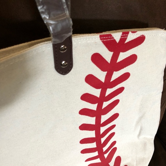 ⚾️ NEW Baseball mom canvas bag LARGE - Picture 2 of 2